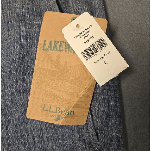 NWT Lakewashed By L.L. Bean Mens Pull On Chambray Shorts Size XXL Blue 100% Cott - Picture 5 of 8